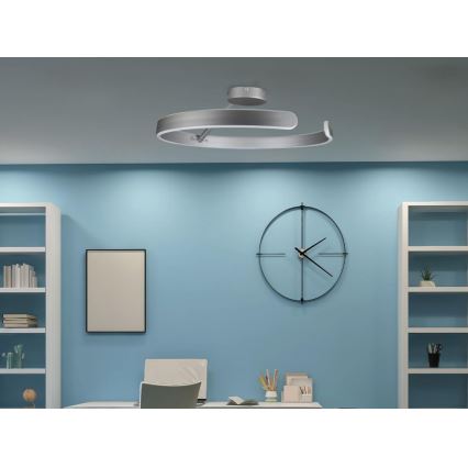LED-himmennyskattokruunu LED/72W/230V 3000-6500K mattakromi + kauko-ohjaus
