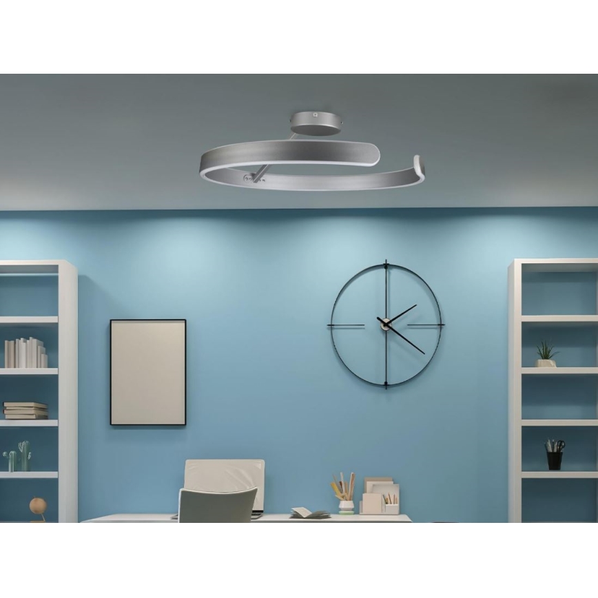 LED-himmennyskattokruunu LED/72W/230V 3000-6500K mattakromi + kauko-ohjaus