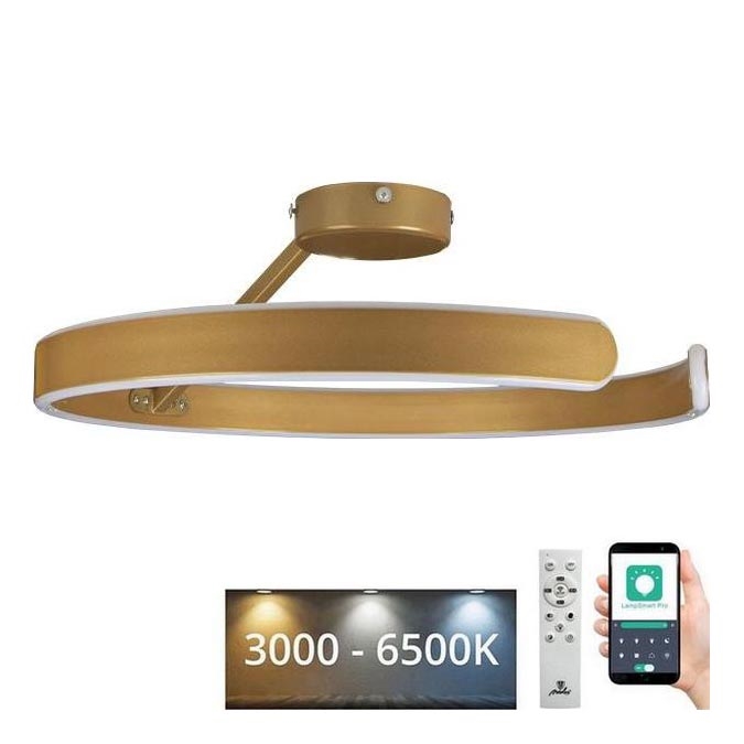 LED-himmennyskattokruunu LED/72W/230V 3000-6500K kulta + kauko-ohjaus