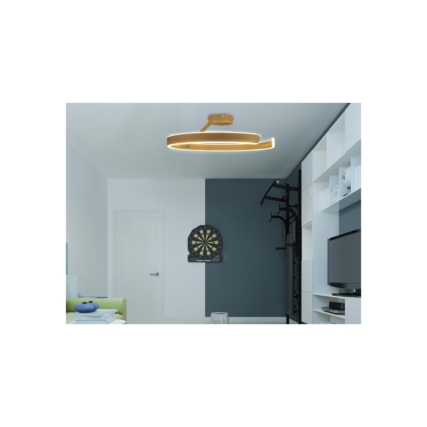 LED-himmennyskattokruunu LED/72W/230V 3000-6500K kulta + kauko-ohjaus
