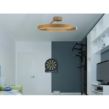 LED-himmennyskattokruunu LED/72W/230V 3000-6500K kulta + kauko-ohjaus