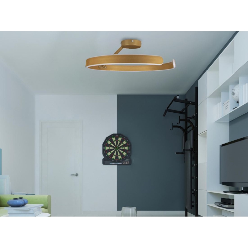 LED-himmennyskattokruunu LED/72W/230V 3000-6500K kulta + kauko-ohjaus