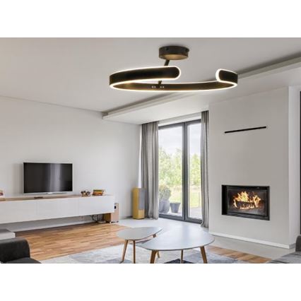 LED-himmennyskattokruunu LED/72W/230V 3000-6500K musta + kauko-ohjaus