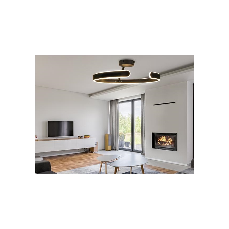 LED-himmennyskattokruunu LED/72W/230V 3000-6500K musta + kauko-ohjaus