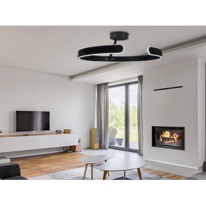LED-himmennyskattokruunu LED/72W/230V 3000-6500K musta + kauko-ohjaus