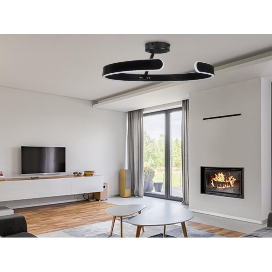 LED-himmennyskattokruunu LED/72W/230V 3000-6500K musta + kauko-ohjaus
