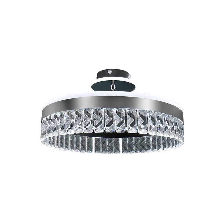 LED Himmennettävä pinta-asennettava kristallikruunu LED/75W/230V 3000-6500K mattakromi + kauko-ohjaus