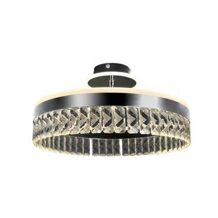 LED Himmennettävä pinta-asennettava kristallikruunu LED/75W/230V 3000-6500K mattakromi + kauko-ohjaus