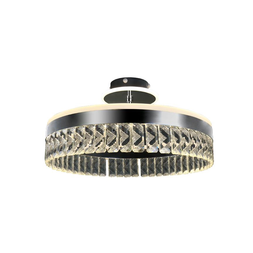 LED Himmennettävä pinta-asennettava kristallikruunu LED/75W/230V 3000-6500K mattakromi + kauko-ohjaus