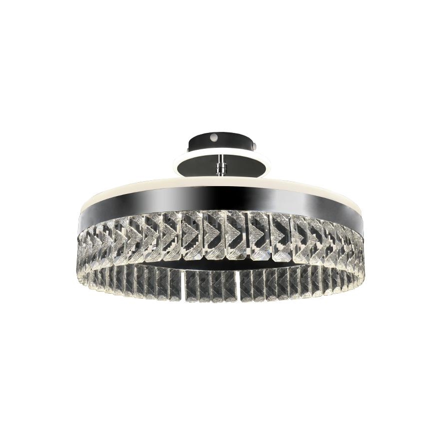 LED Himmennettävä pinta-asennettava kristallikruunu LED/75W/230V 3000-6500K mattakromi + kauko-ohjaus