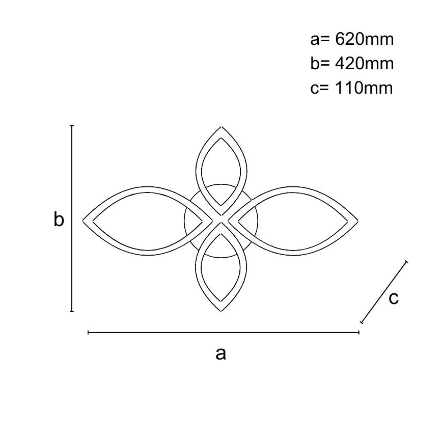 LED-himmennyskattokruunu LED/95W/230V 3000-6500K + kauko-ohjaus