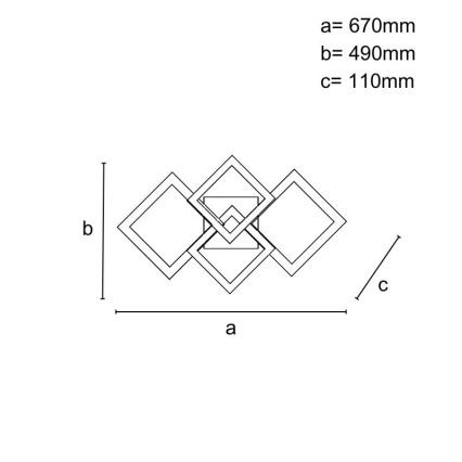 LED-himmennyskattokruunu LED/95W/230V 3000-6500K + kauko-ohjaus