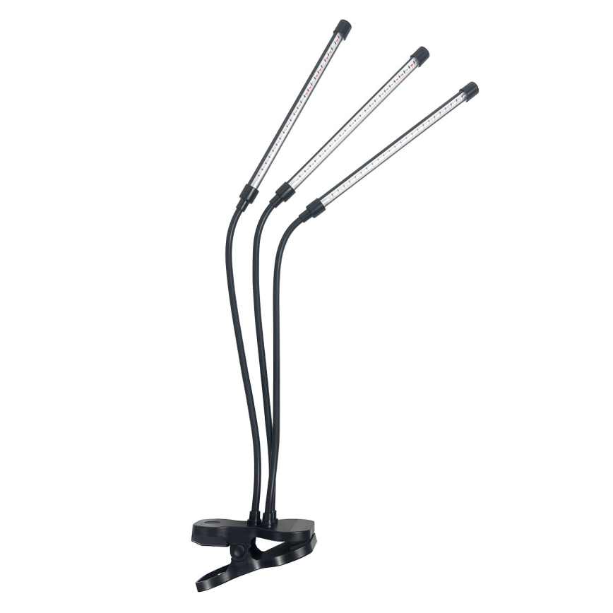 LED Himmennettävä flexible pöytävalaisin klipsillä kasvien kasvattamiseen VITARO 3xLED/10W/230V musta