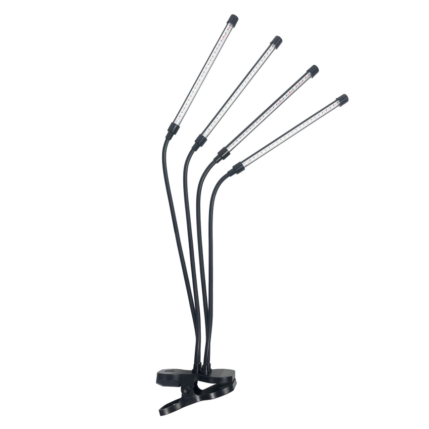 LED Himmennettävä flexible pöytävalaisin klipsillä kasvien kasvattamiseen VITARO 4xLED/10W/230V musta