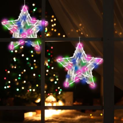 LED-ikkunakoriste LED/3xAA monivärinen