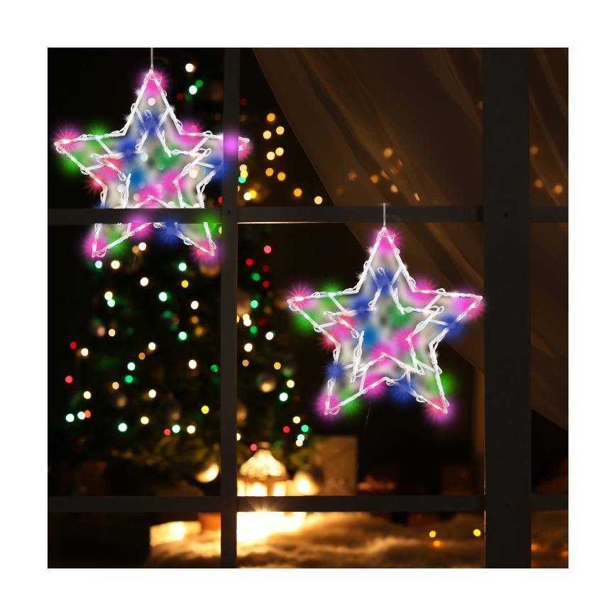 LED-ikkunakoriste LED/3xAA monivärinen