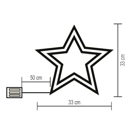 LED-ikkunakoriste LED/3xAA monivärinen