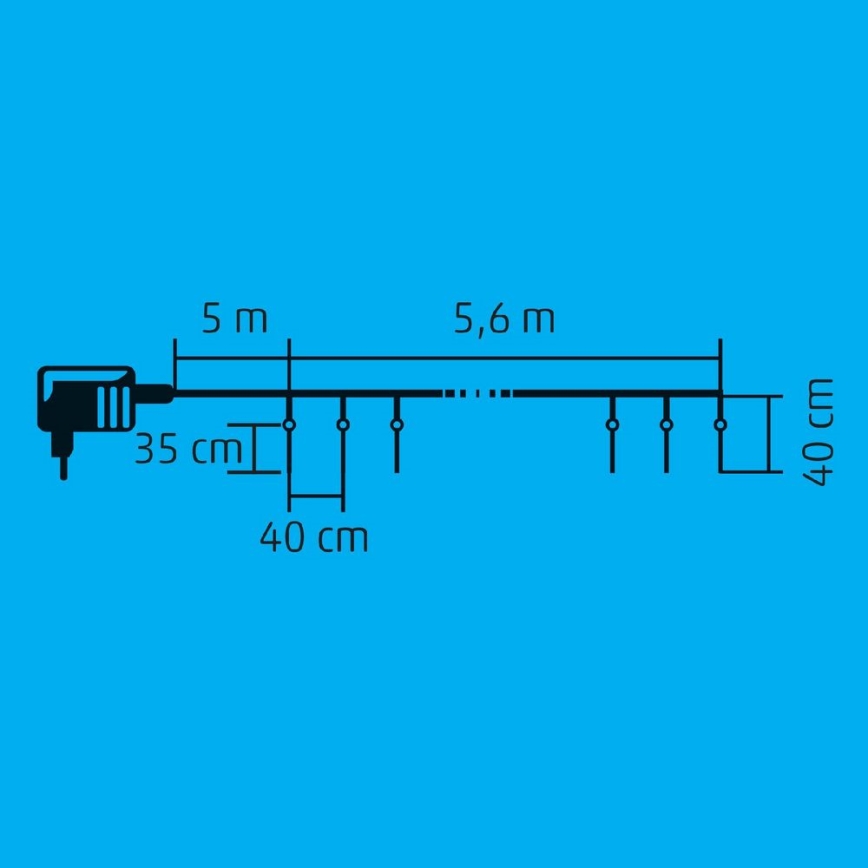 LED-joulu-ulkoketju 360xLED 10,6m IP44 kylmänvalkoinen