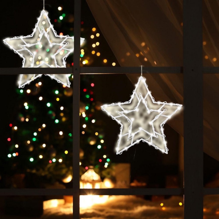 LED-jouluikkunakoriste 35xLED/3xAA lämminvalkoinen