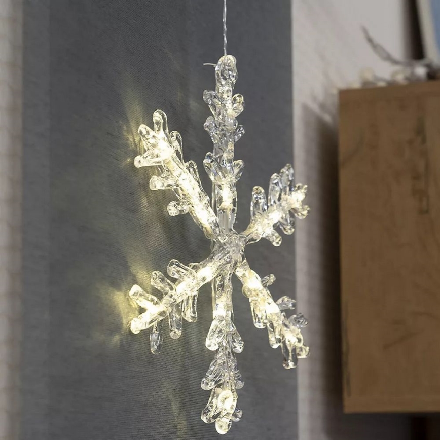 LED Jouluinen ikkunakoriste 16xLED/3xAA lämmin valkoinen