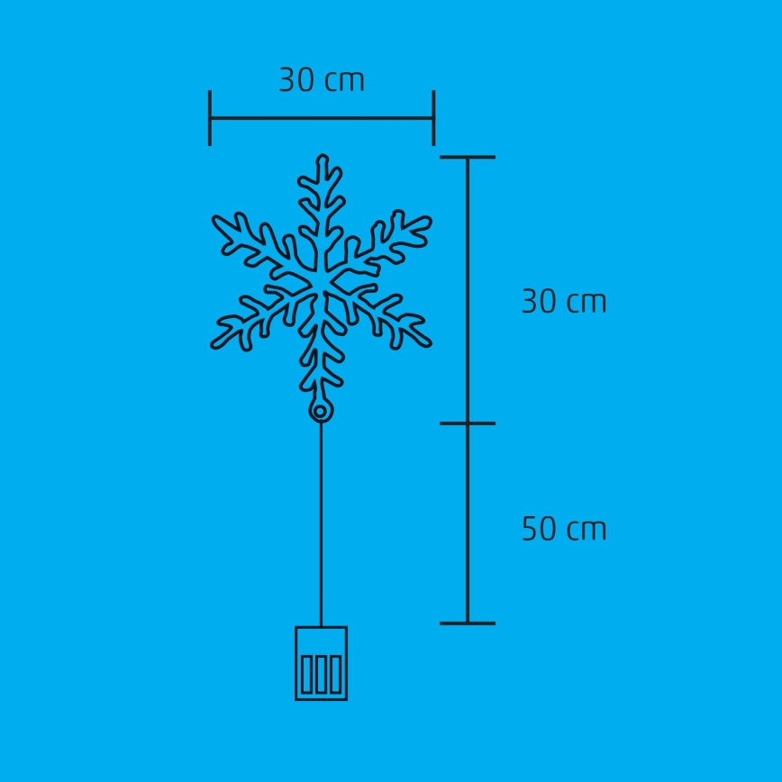 LED Jouluinen ikkunakoriste 16xLED/3xAA lämmin valkoinen