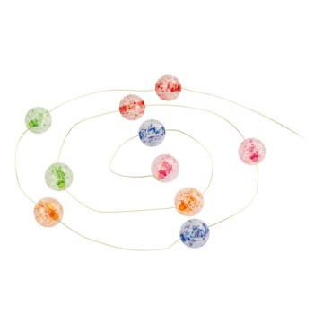 LED-jouluketju 10xLED/2xAA 2,35m monivärinen