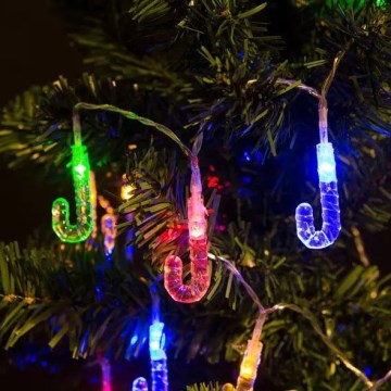 LED-jouluketju 20xLED 2,25m monivärinen karkkitanko