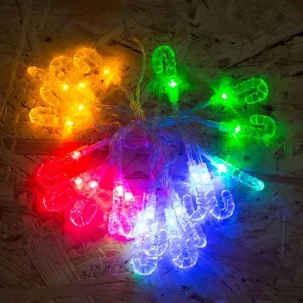 LED-jouluketju 20xLED 2,25m monivärinen karkkitanko