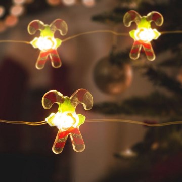 LED jouluketju 20xLED/2xAA 2,2m lämmin valkoinen