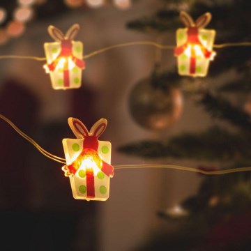 LED jouluketju 20xLED/2xAA 2,2m lämmin valkoinen