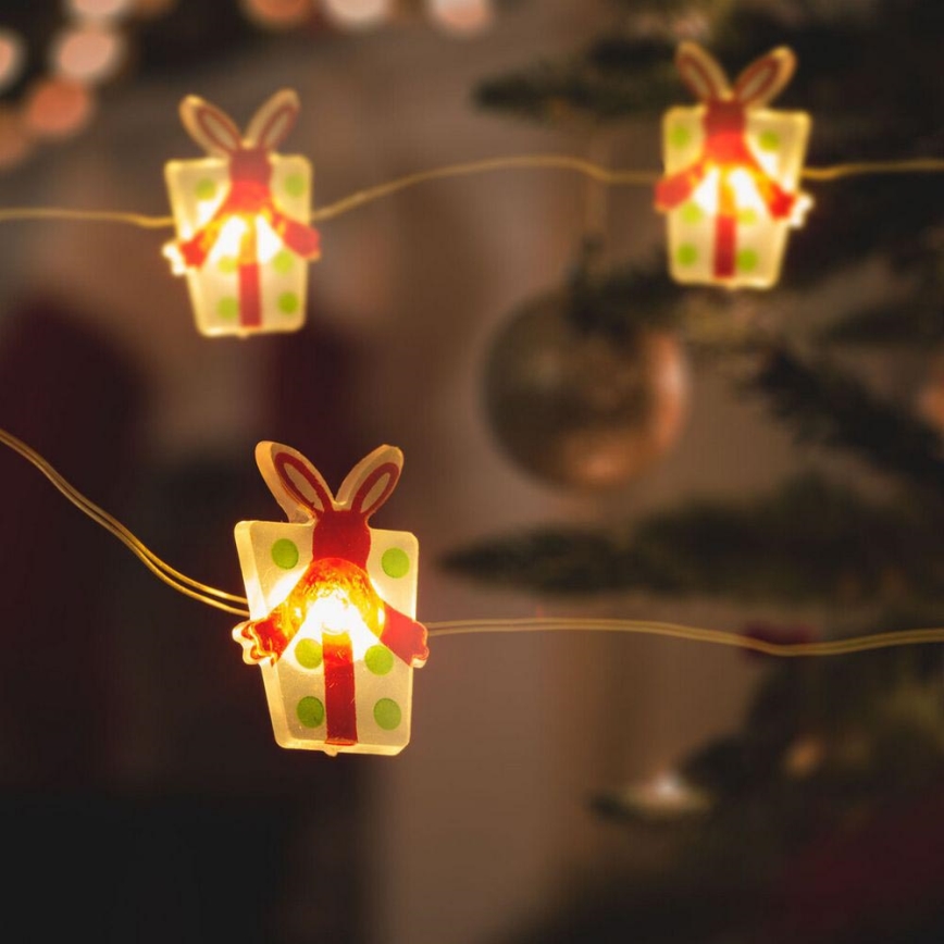 LED jouluketju 20xLED/2xAA 2,2m lämmin valkoinen