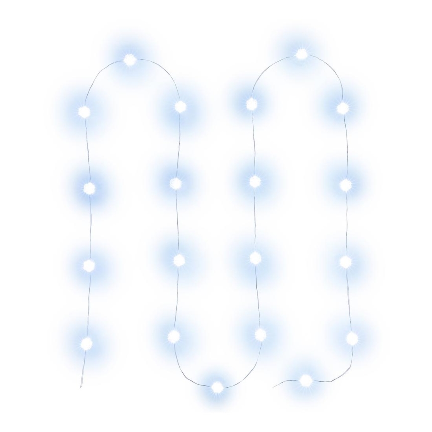LED-jouluketju 20xLED/2xAA 2,3m kylmä valkoinen