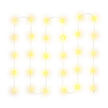 LED jouluketju 30xLED/3xAA 3,3m lämmin valkoinen