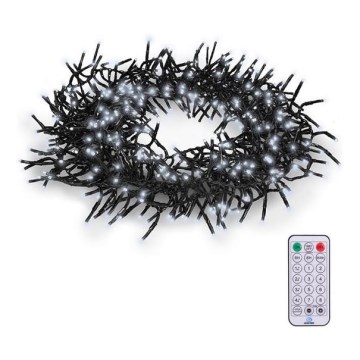 LED-jouluketju 576xLED/8 funktiota 8m IP44 kylmä valkoinen + kaukosäädin