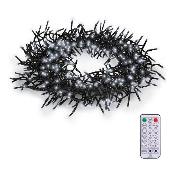 LED-jouluketju 576xLED/8 funktiota 8m IP44 kylmä valkoinen + kaukosäädin