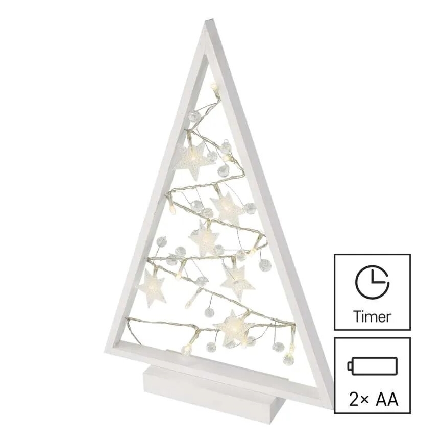 LED Joulukoriste 15xLED/2xAA kuusi