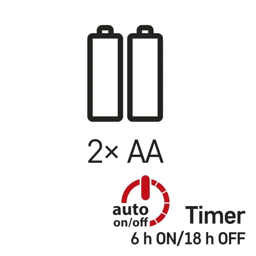 LED Joulukoristevalosarja 20xLED/2xAA 2,4m kylmän valkoinen
