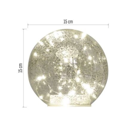 LED-joulukoriste 20xLED/3xAA, pallo, Ø 15 cm