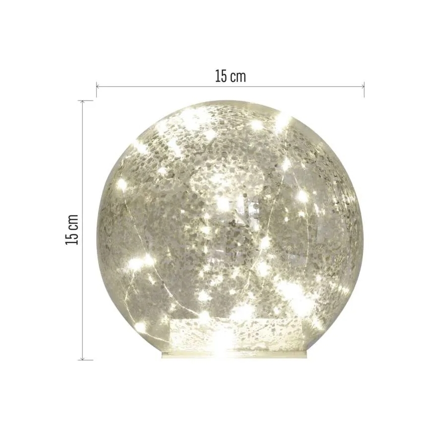 LED-joulukoriste 20xLED/3xAA, pallo, Ø 15 cm