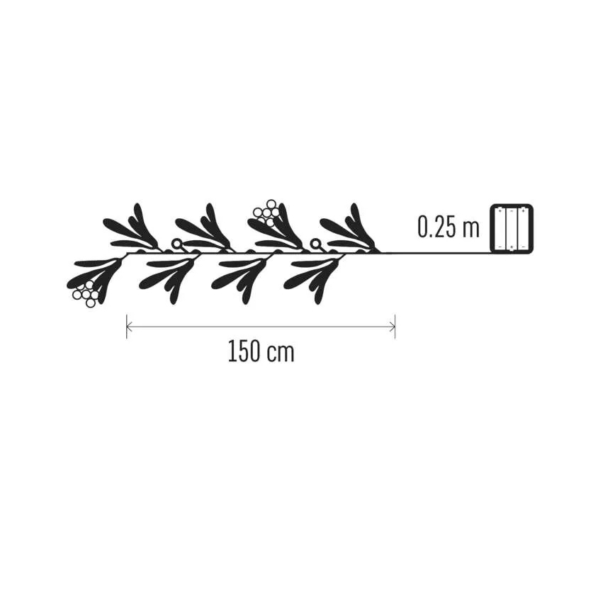 LED-joulukoriste 25xLED/3xAA