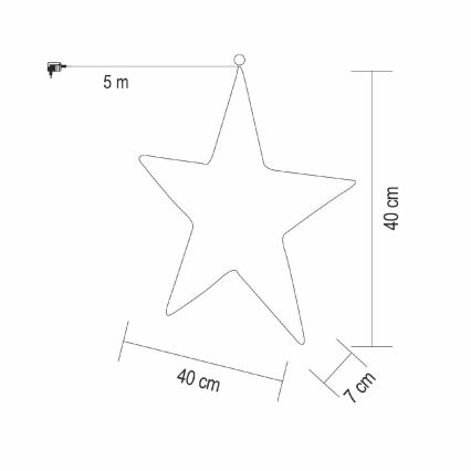 LED-joulukoriste 320xLED/230V 45 cm tähti lämmin valkoinen