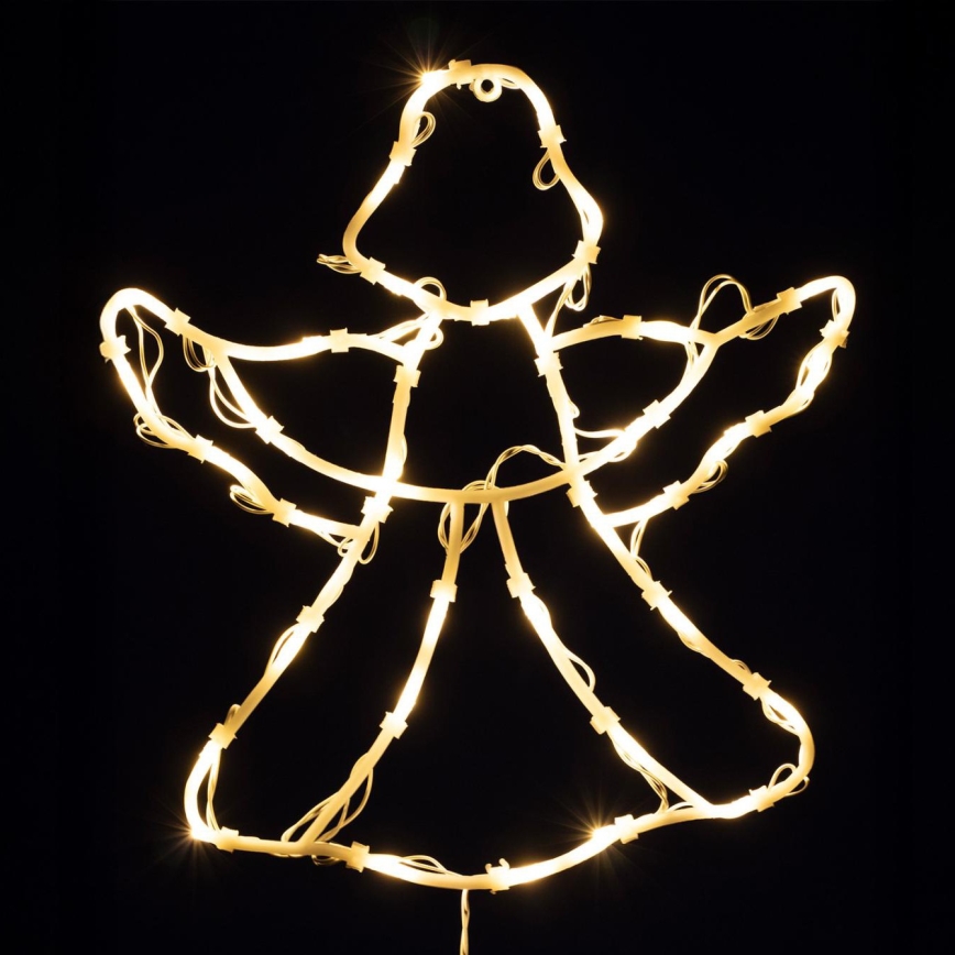 LED joulukoriste ikkunaan 35xLED/3xAA IP44 enkeli lämmin valkoinen