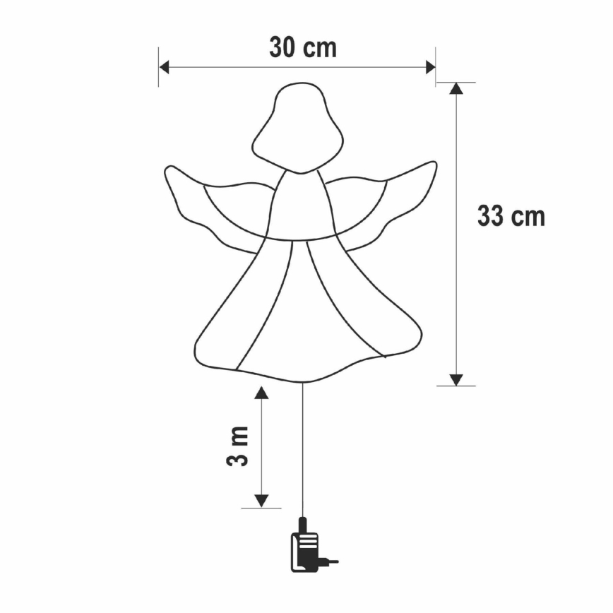 LED joulukoriste ikkunaan 35xLED/3xAA IP44 enkeli lämmin valkoinen