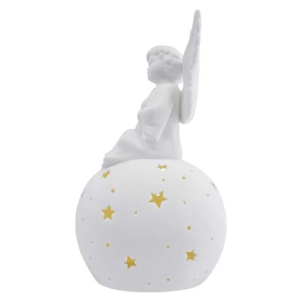 LED joulukoriste LED/0,4W/2xAA keramiikkainen enkeli