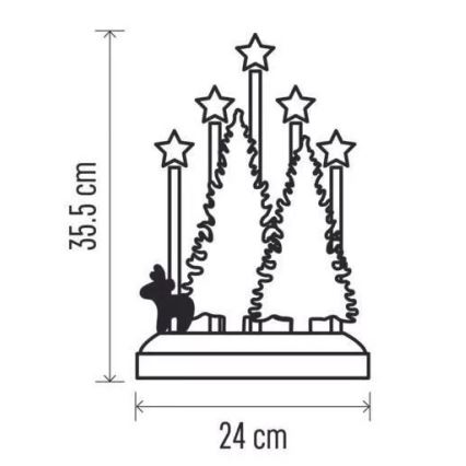 LED Joulukoriste LED/2xAA lämmin valkoinen