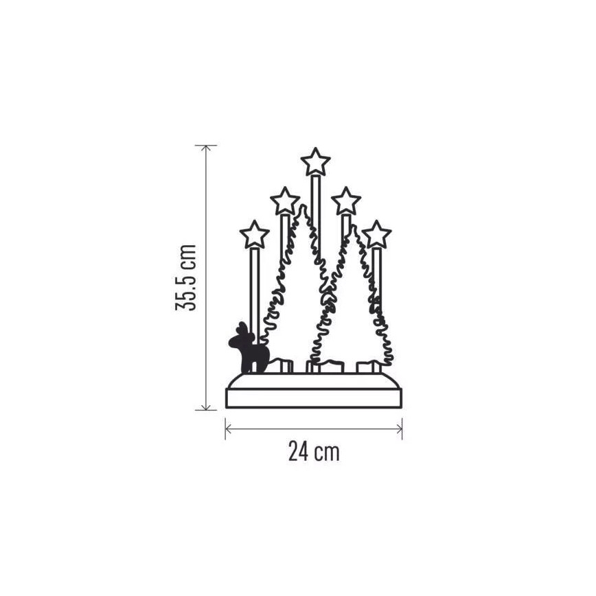 LED Joulukoriste LED/2xAA lämmin valkoinen