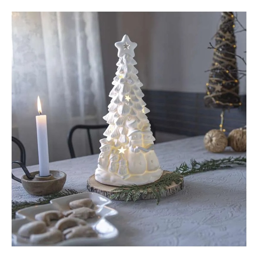 LED-joulukoriste LED/2xAA lämmin valkoinen kuusi