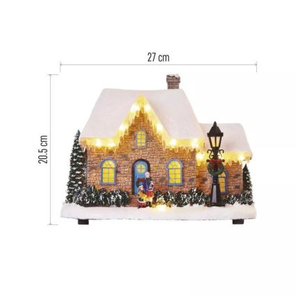 LED-joulukoriste LED/3xAA talo