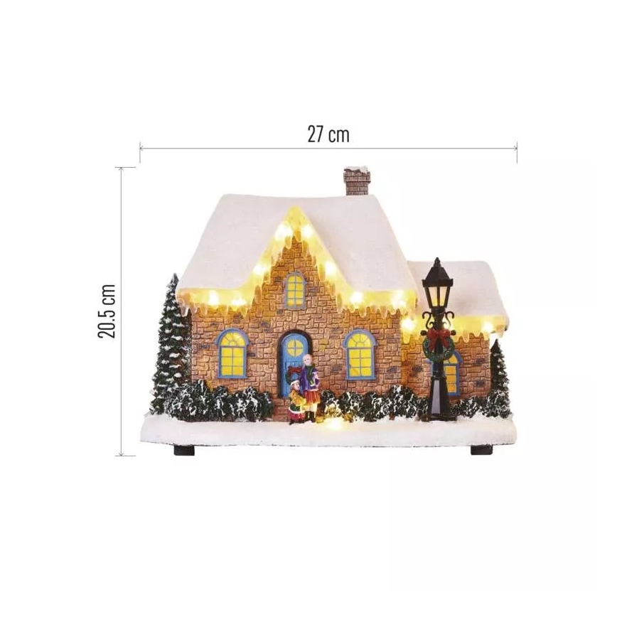 LED-joulukoriste LED/3xAA talo