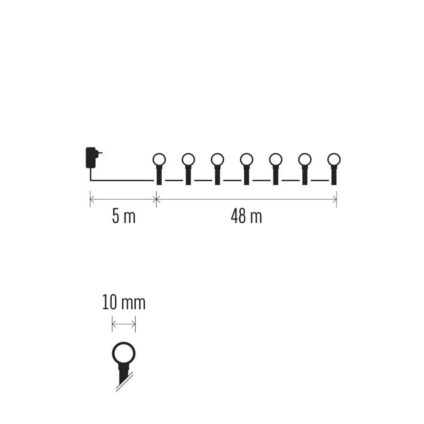 LED-jouluköynnös 480 LED/8 toimintoa 53 m IP44 lämmin valkoinen